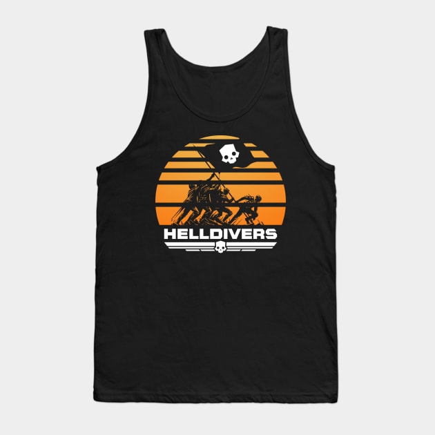 HELLDIVERS FLAG Tank Top by jorgejebraws